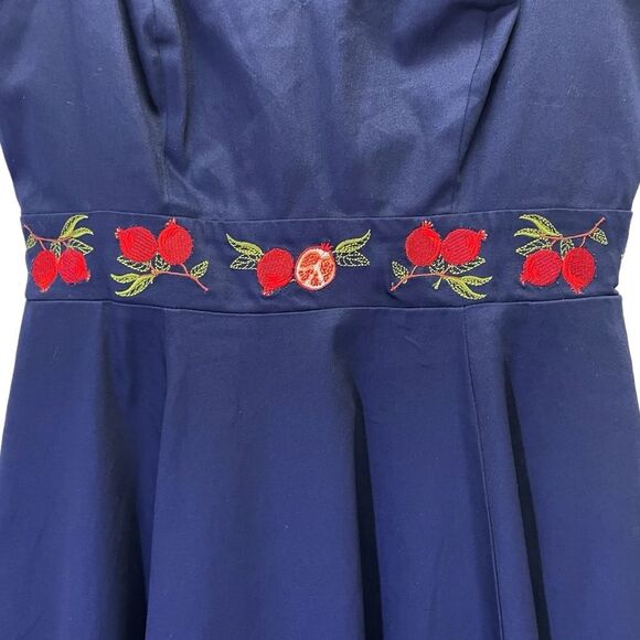 NWT ModCloth x Collectif Laureen Navy Red Pomegranate Swing Dress Size 8 Medium - Picture 14 of 15